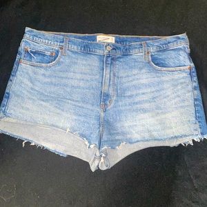 Abercrombie and Fitch “Mom Short” Plus Size Jean Denim Shorts Two Tone Denim